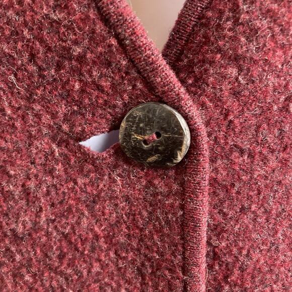 Eileen Fisher Burgundy Cotton Lambswool Blend Jacket Size M Petite Lagenlook - Picture 9 of 13